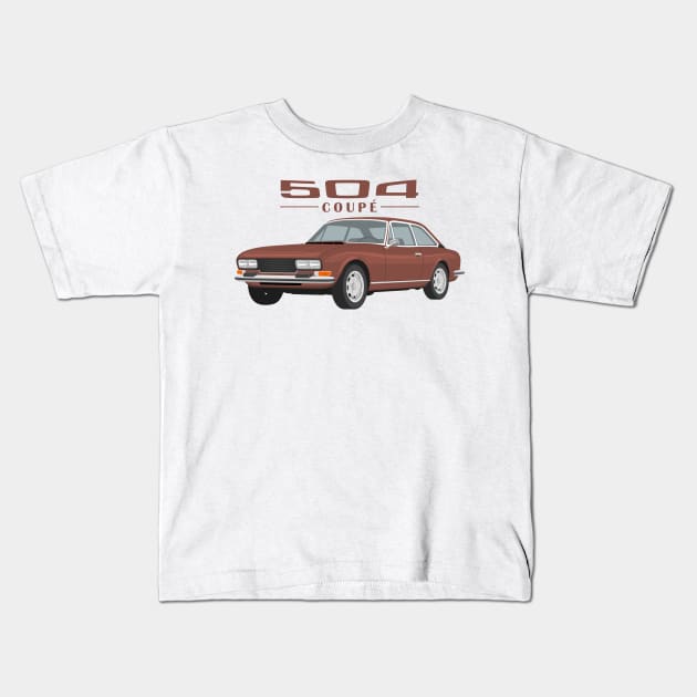 504 Coupé Cabriolet Coupe brown Kids T-Shirt by creative.z